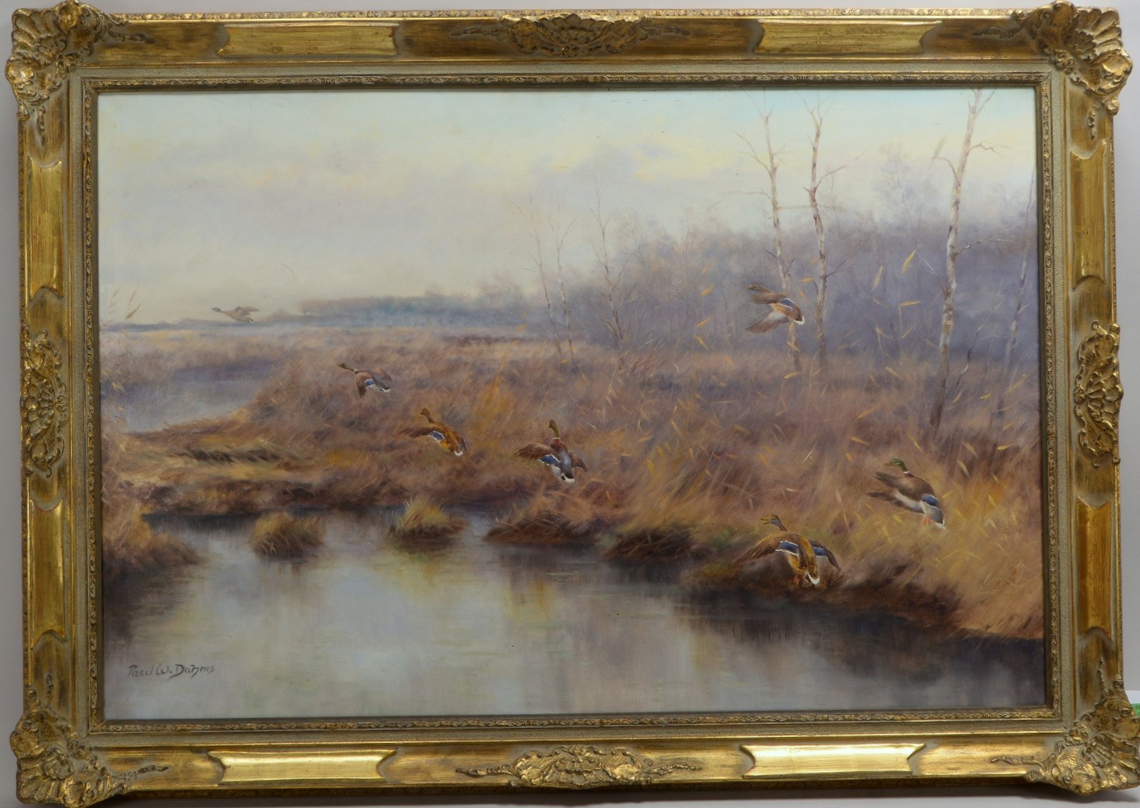 Dahms, Paul Wilhelm, 'Wildenten', Öl/Lw, sign.; Bildmaße 80,5 x 120,5 cm