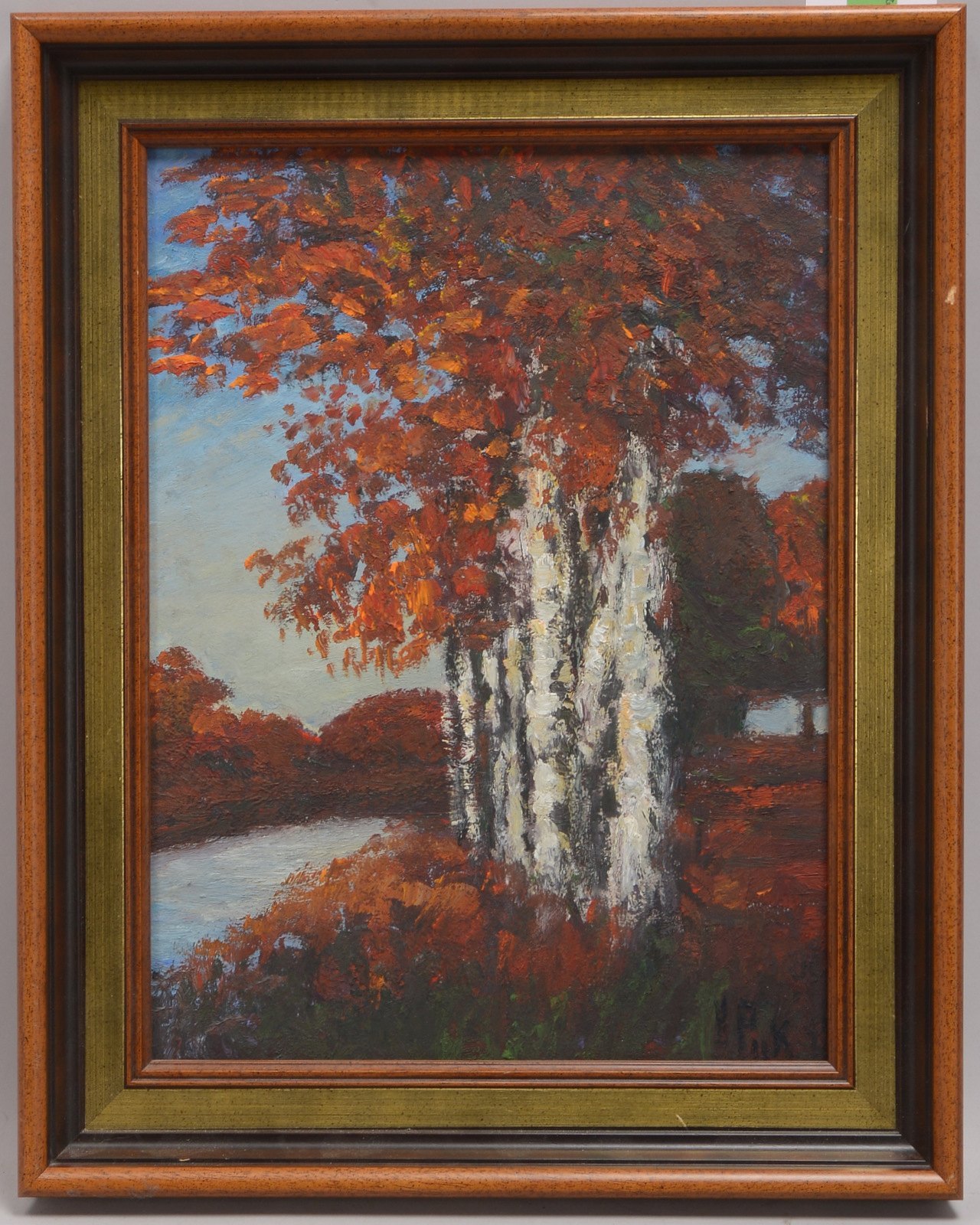 Pick, Hans, 'Birken im Herbst', Öl auf Malplatte, unten re. sign.; Maße 30 x 40 cm