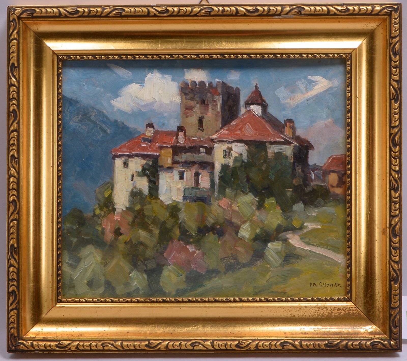 Glienke, Ferdinand August, 'Schloss Thurnstein/Südtirol', Öl auf Malkarton, sign.