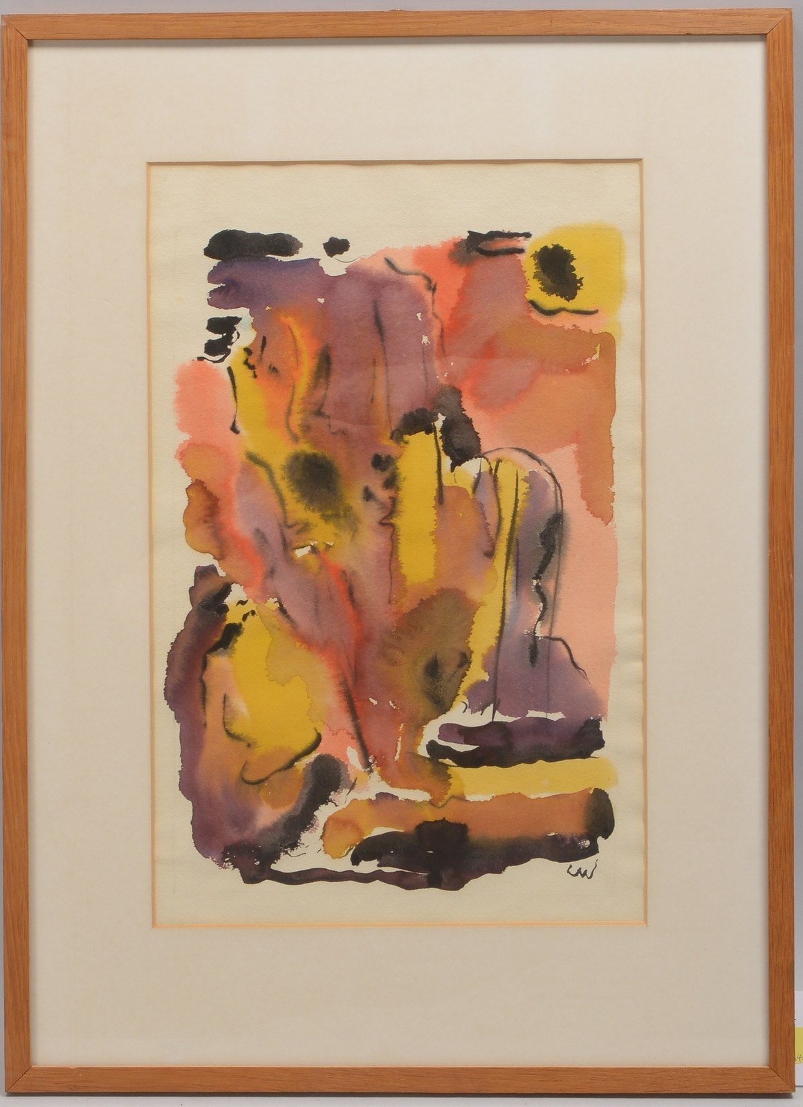 Wittenbecher, Curt, 'O.T.', Aquarell/Papier, monogr. 'C.W.', unter PP hinter Glas