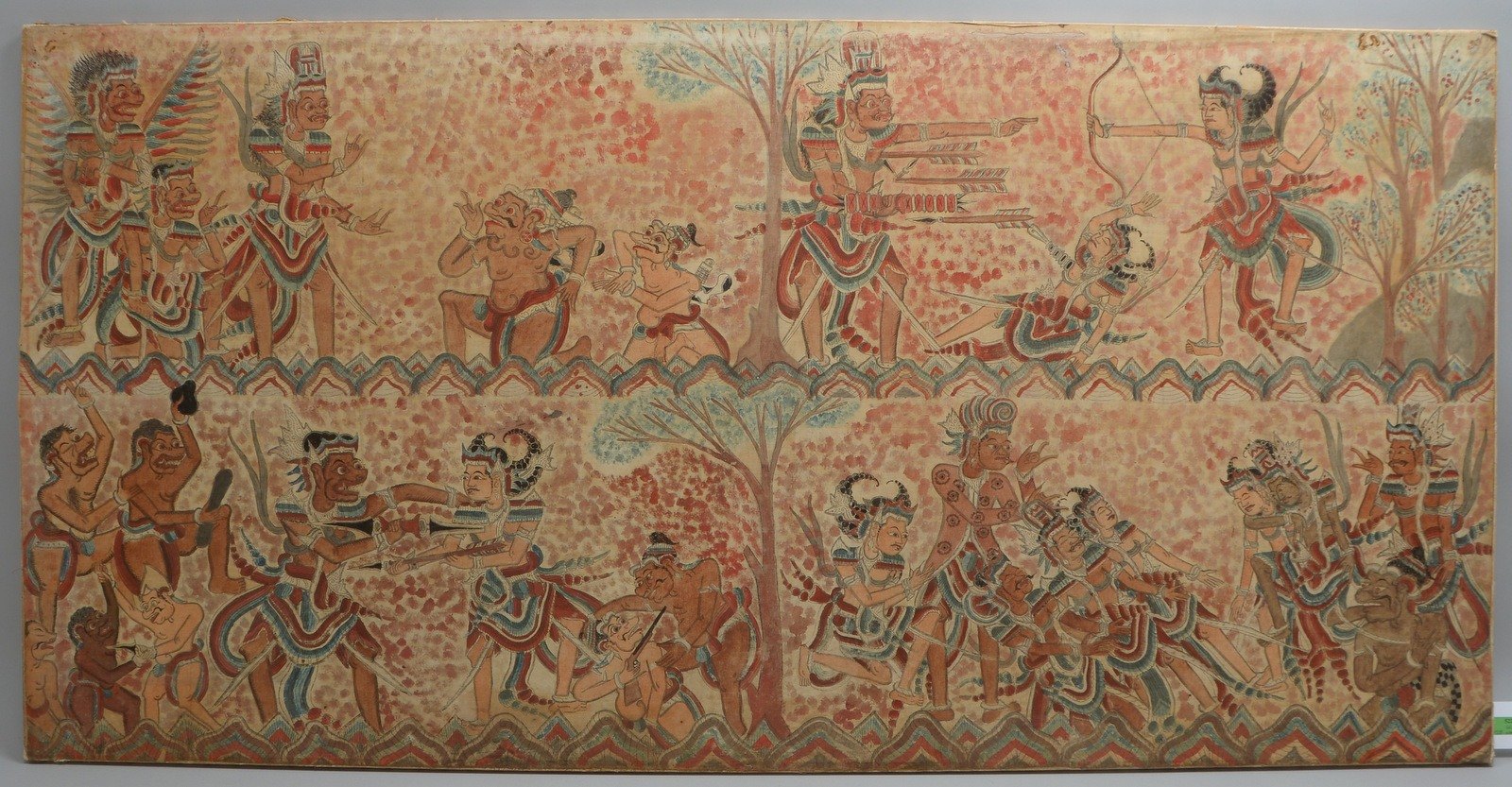 Mischtechnik (Ende 19. Jhdt.), 'Balines. Bild', auf feinem Leinen; Maße 85 x 168 cm