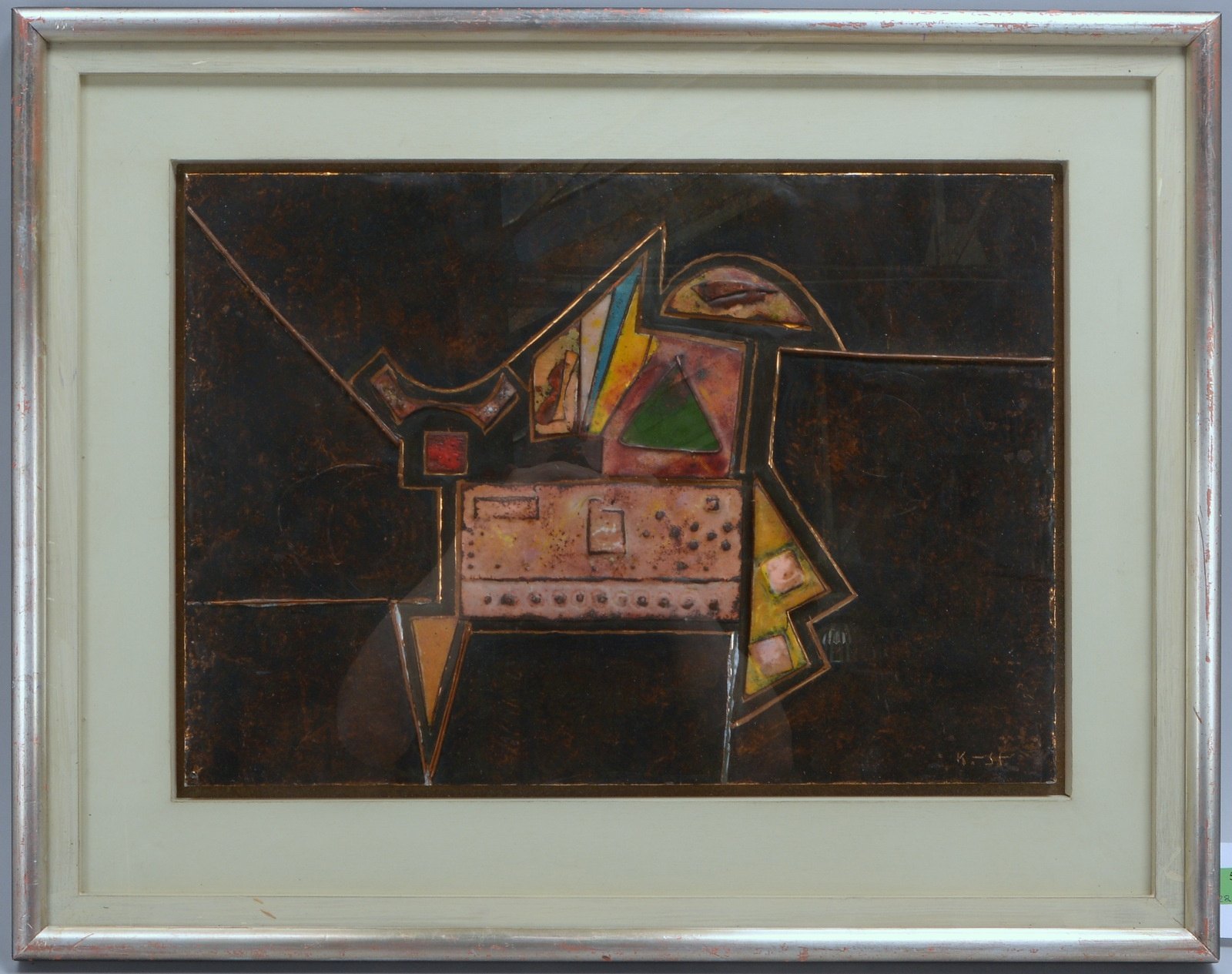 Kehr-Steiner, Oskar, 'Relief', Emaille auf Kupfer, unten re. sign.