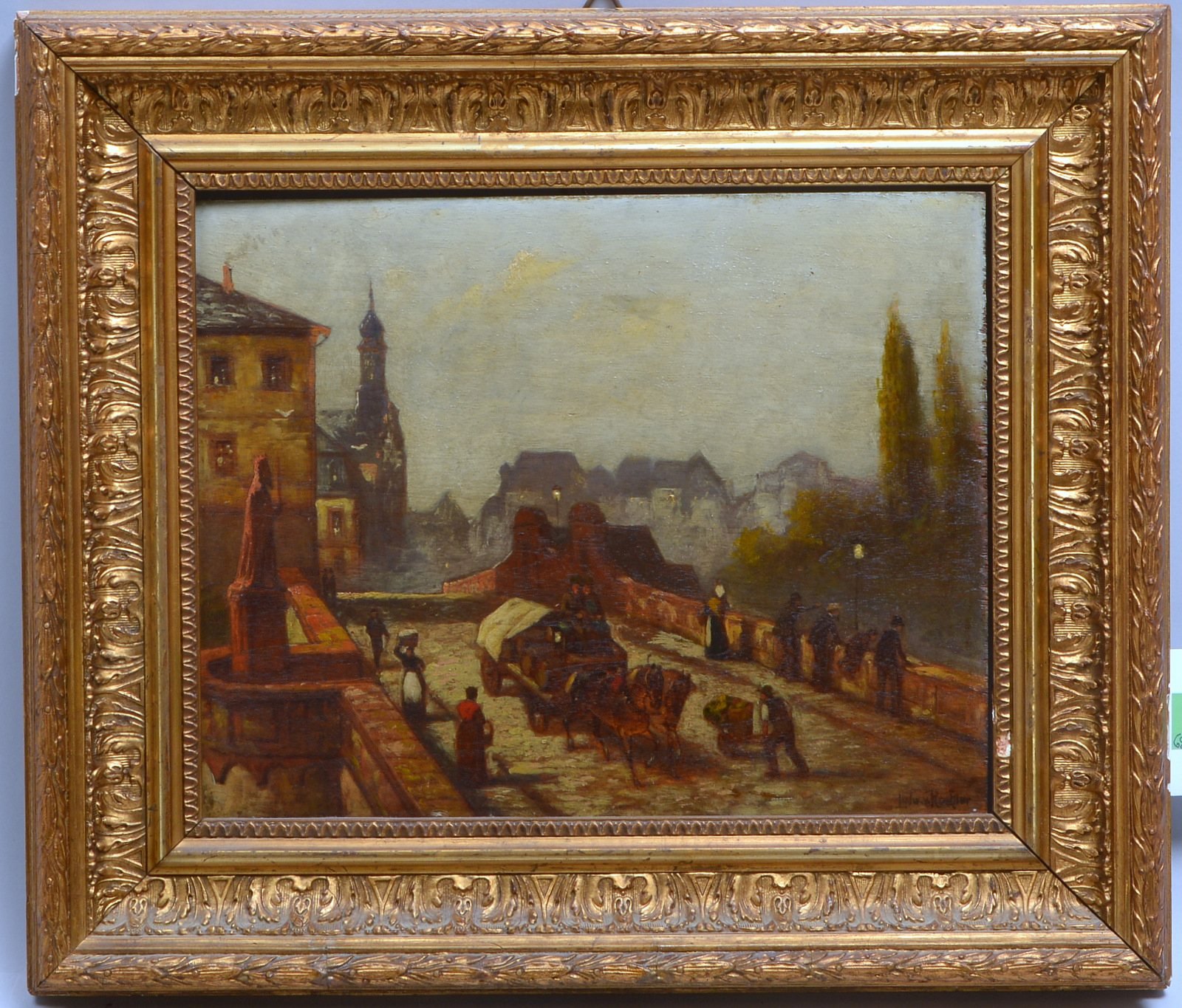 von Roeßler, Prof. Ludwig, 'Alte Sachsenhäuser Brücke', Öl auf Holz, sign./dat. '1906'