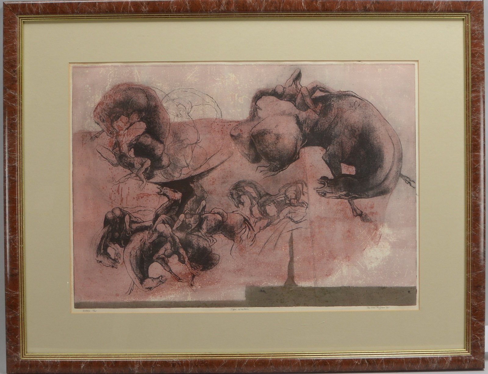 van Rossem, Ru, 'Rodeo', Farblithografie, Aufl. '2/35', sign./dat., hinter Glas