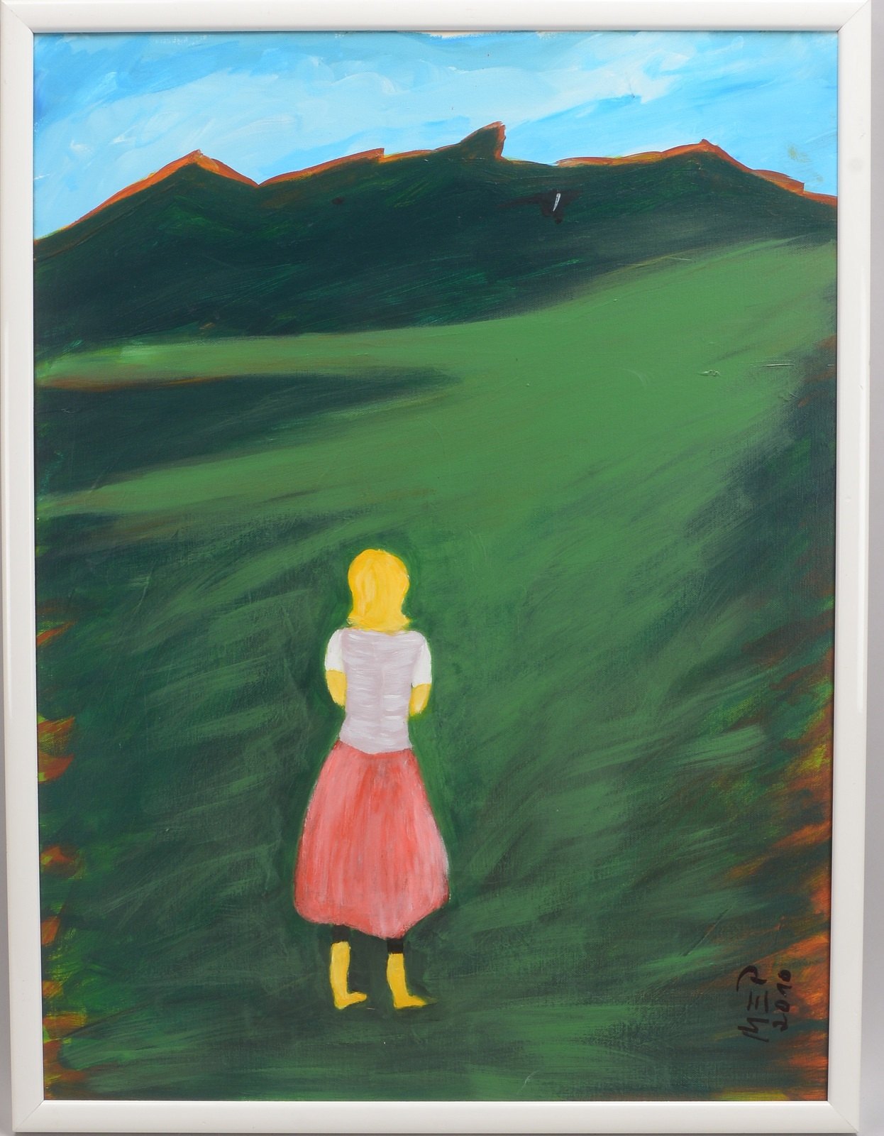 Monogrammist MEP, 'Frau am Hügel', Öl/Lw, unten rechts monogr./dat. '2010'