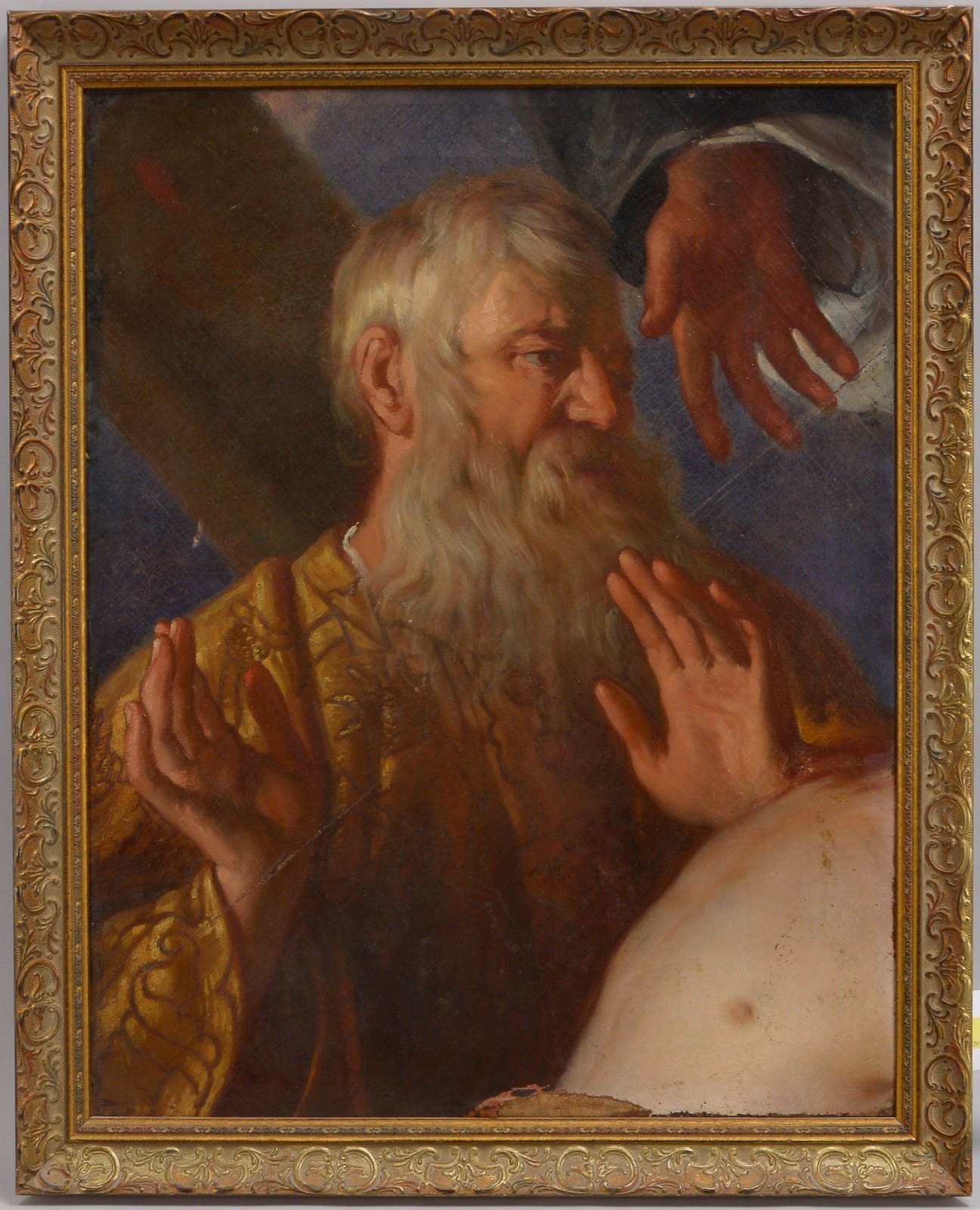 Sakralmaler, 'Abbitte des Pontius Pilatus(?) nach Kreuzigung Jesu', Öl/Lw
