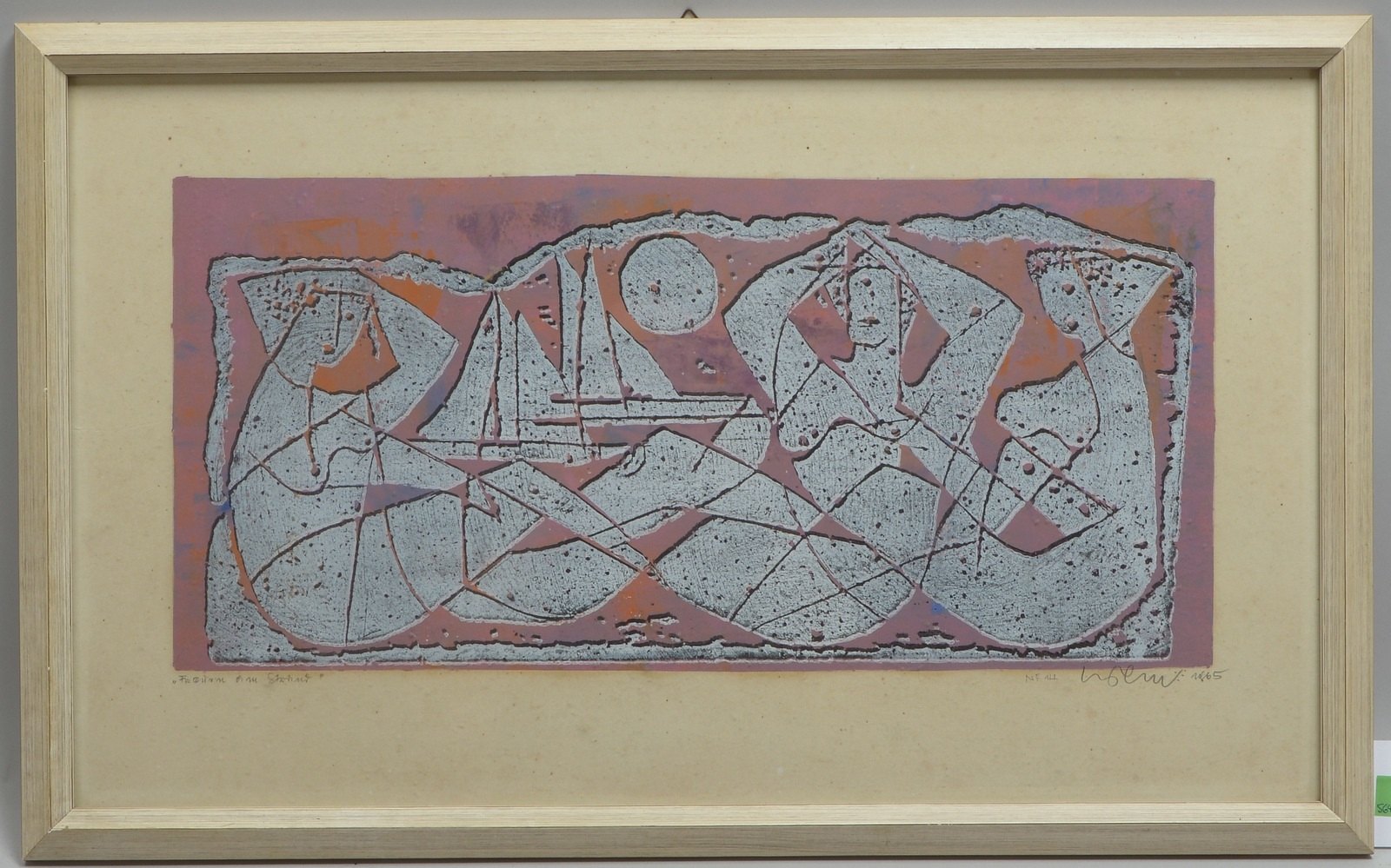 Mischtechnik, 'Frauen am Strand', Öl auf Papier, unten re. sign./dat., links in Blei bet.