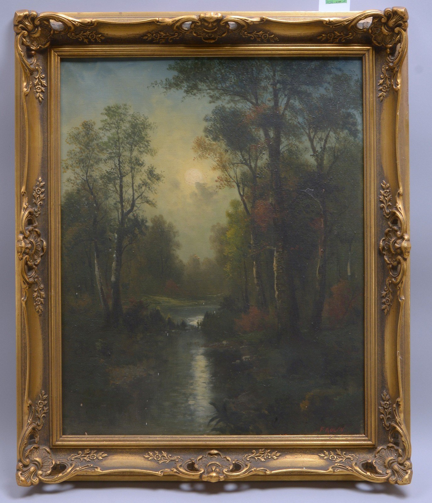 Kolin, F. (um 1900), 'Mondscheinnacht am Fluss', Öl/Lw, unten re. sign.