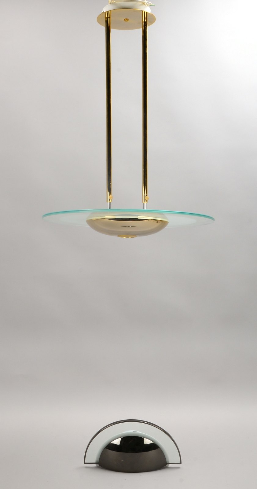 Estiluz, Designer-Deckenlampe, 1-fl., runde Glasscheibe/z.T. mattiert, verstellbar