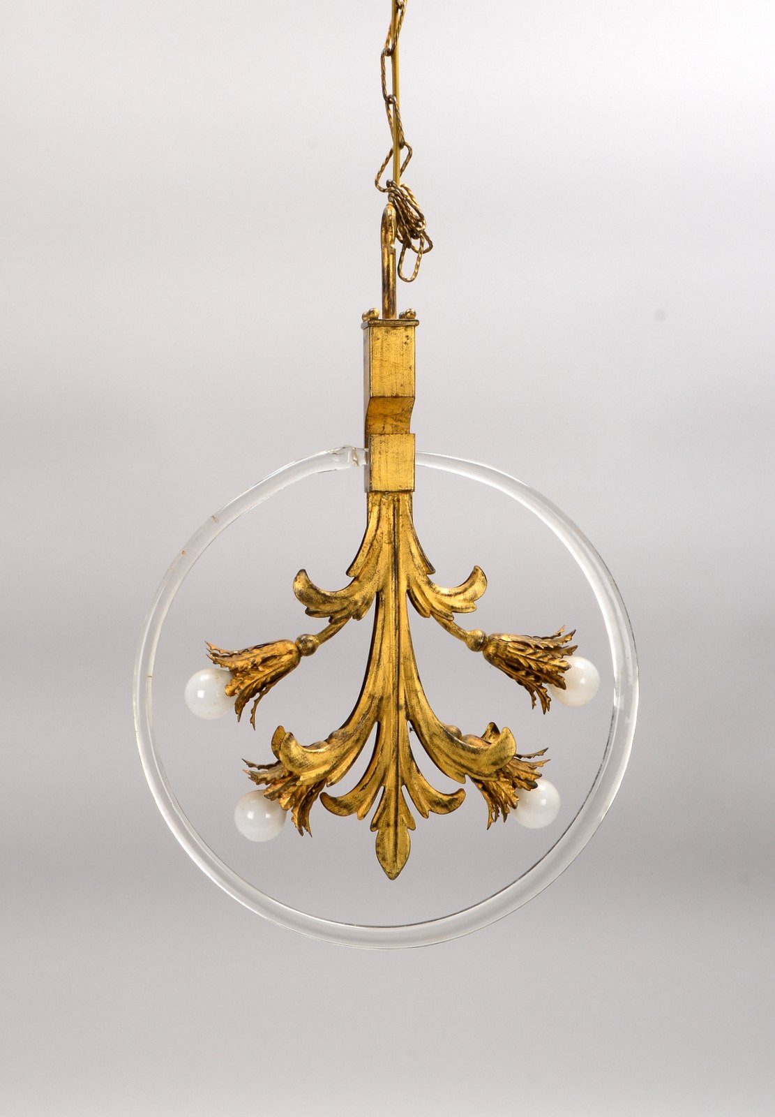 Banci/Italien, Designer-Deckenlampe, 4-fl., flor. Gestaltung, eingehängter Glasring