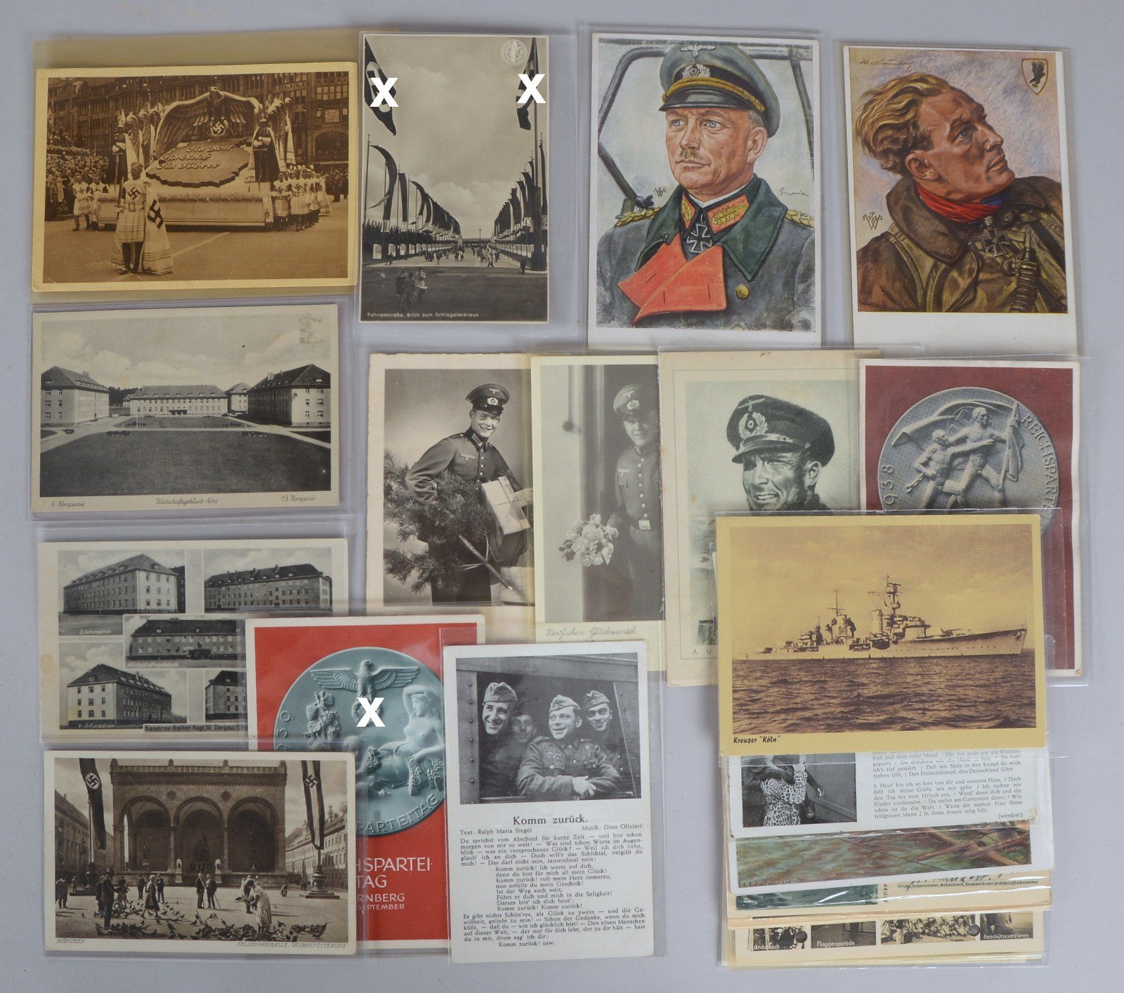 Kl. Postkartensammlung, 'III Reich': 25x Propaganda-Karten, 25 Stück/teils frankiert
