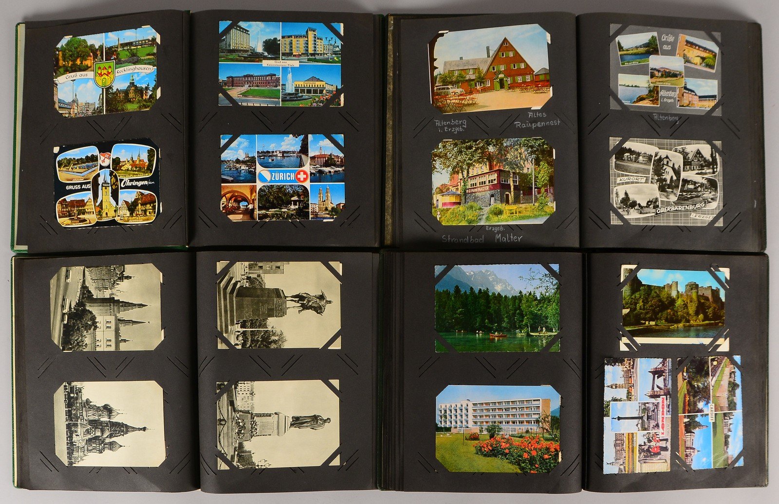 Postkarten (1960er Jahre): 'Städte', 'Urlaubsorte', 'Deutschland', 'Europa', ca. 500 Stück