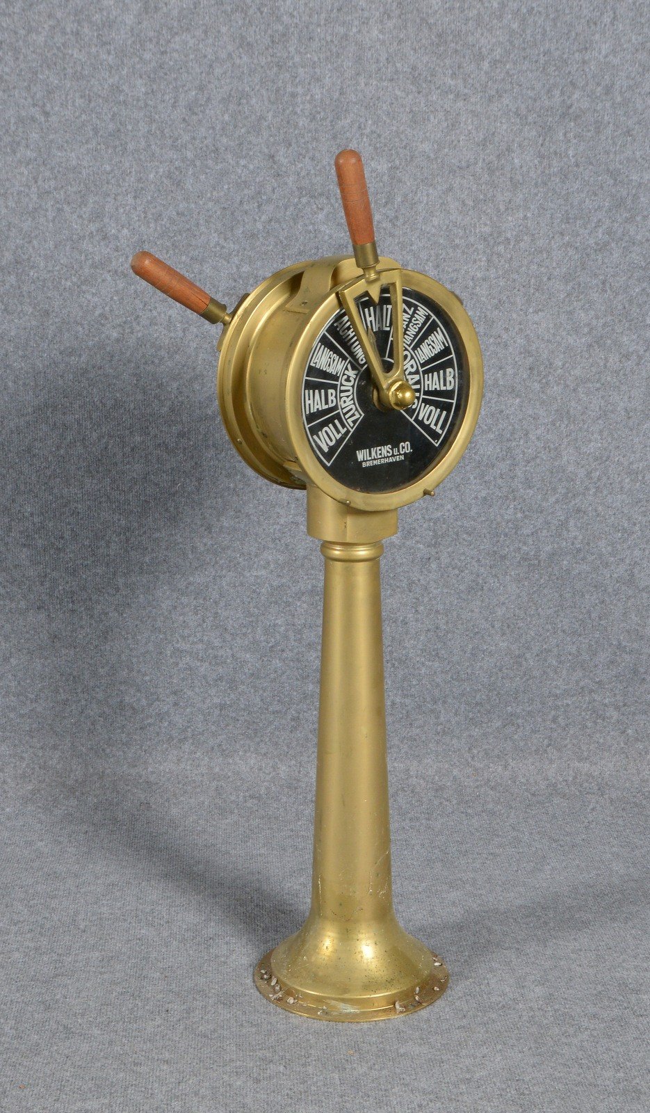 Wilkens & Co./Bremerhaven, Maschinentelegraf, Bronze/Messing; Höhe 100 cm
