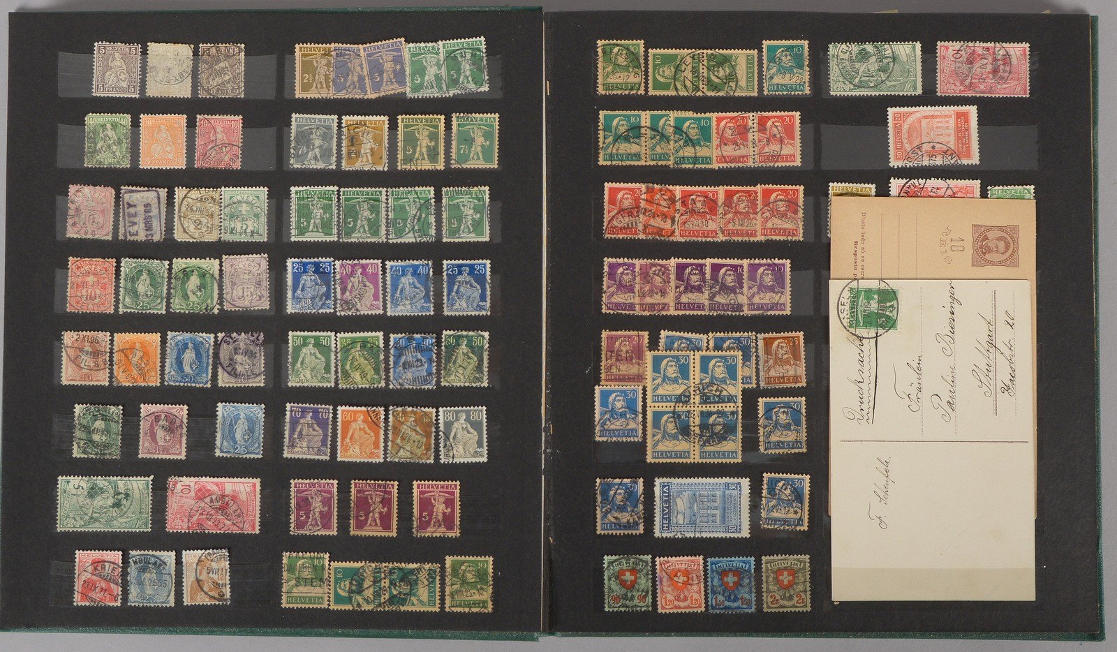 Briefmarkensammlung, 'Schweiz'/'Deutschland': viele 'Brustschilde', u.a.