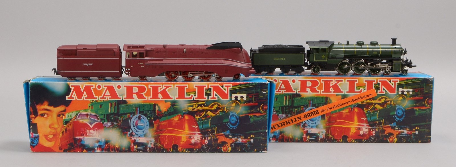 2 Märklin-Loks, 'H0', versch. Modelle: Schnellzug '3089', und 'Hamo 8392' - OVP