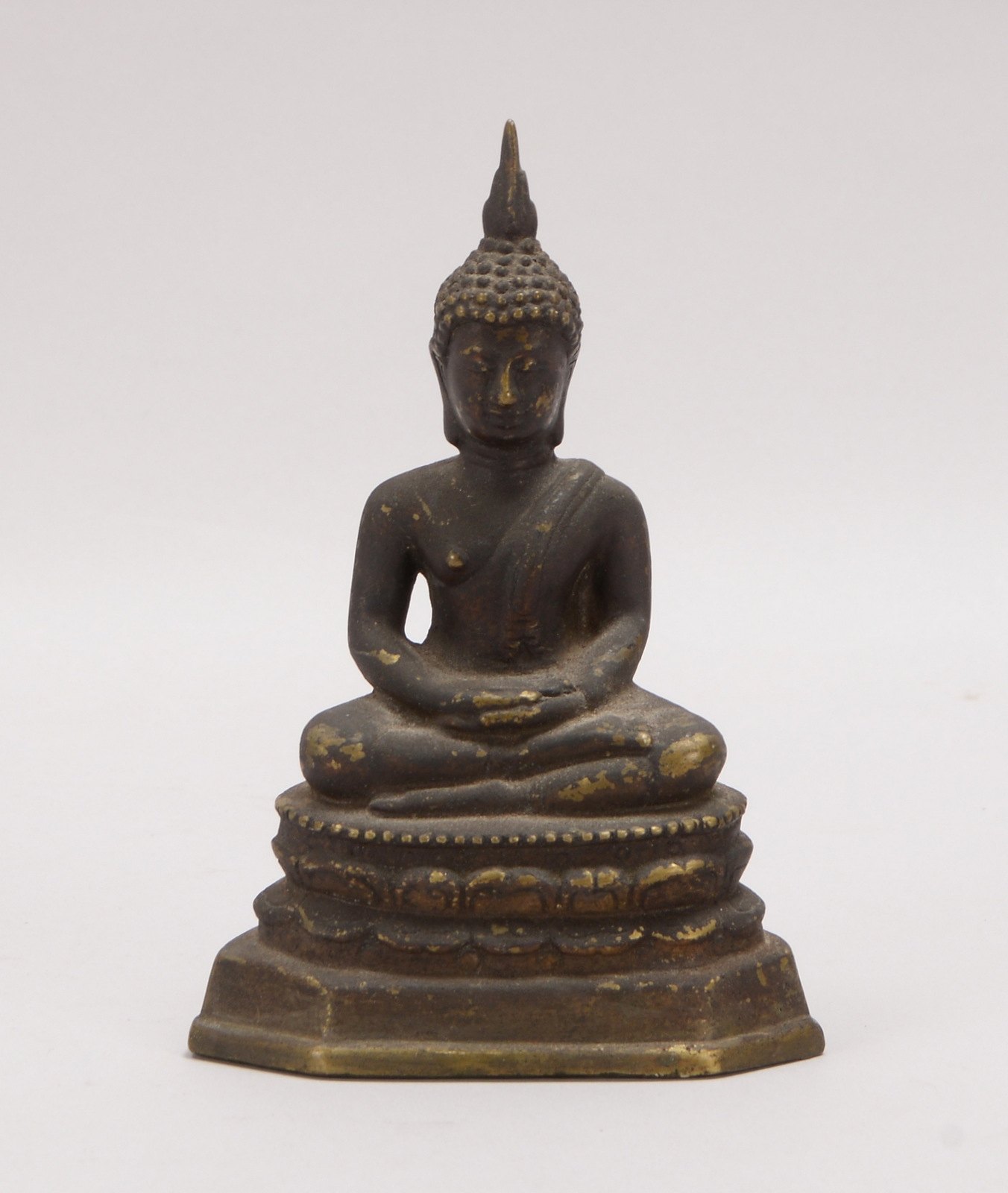 Bronzeskulptur (Nepal/Indien), 'Buddha', Hohlguss-Figur; Höhe 16,8 cm