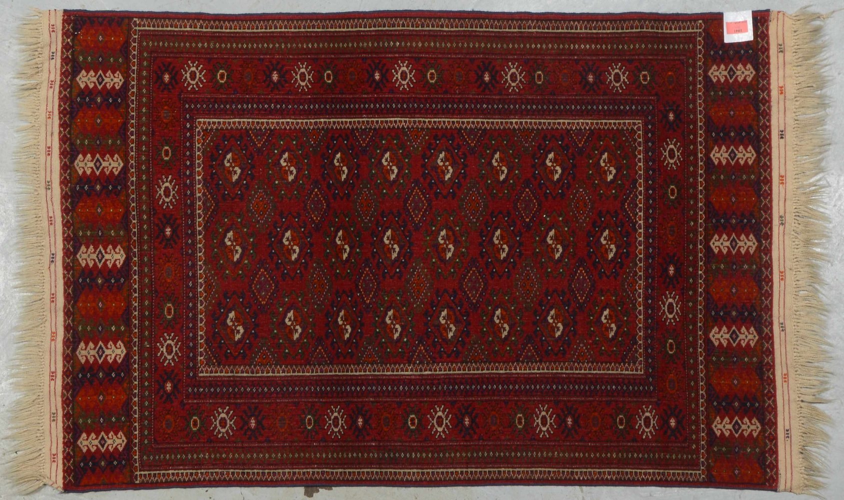 Bukhara-Orientbrücke, mittelfeine bis feine Kn, flacher Flor - in gutem Zustand