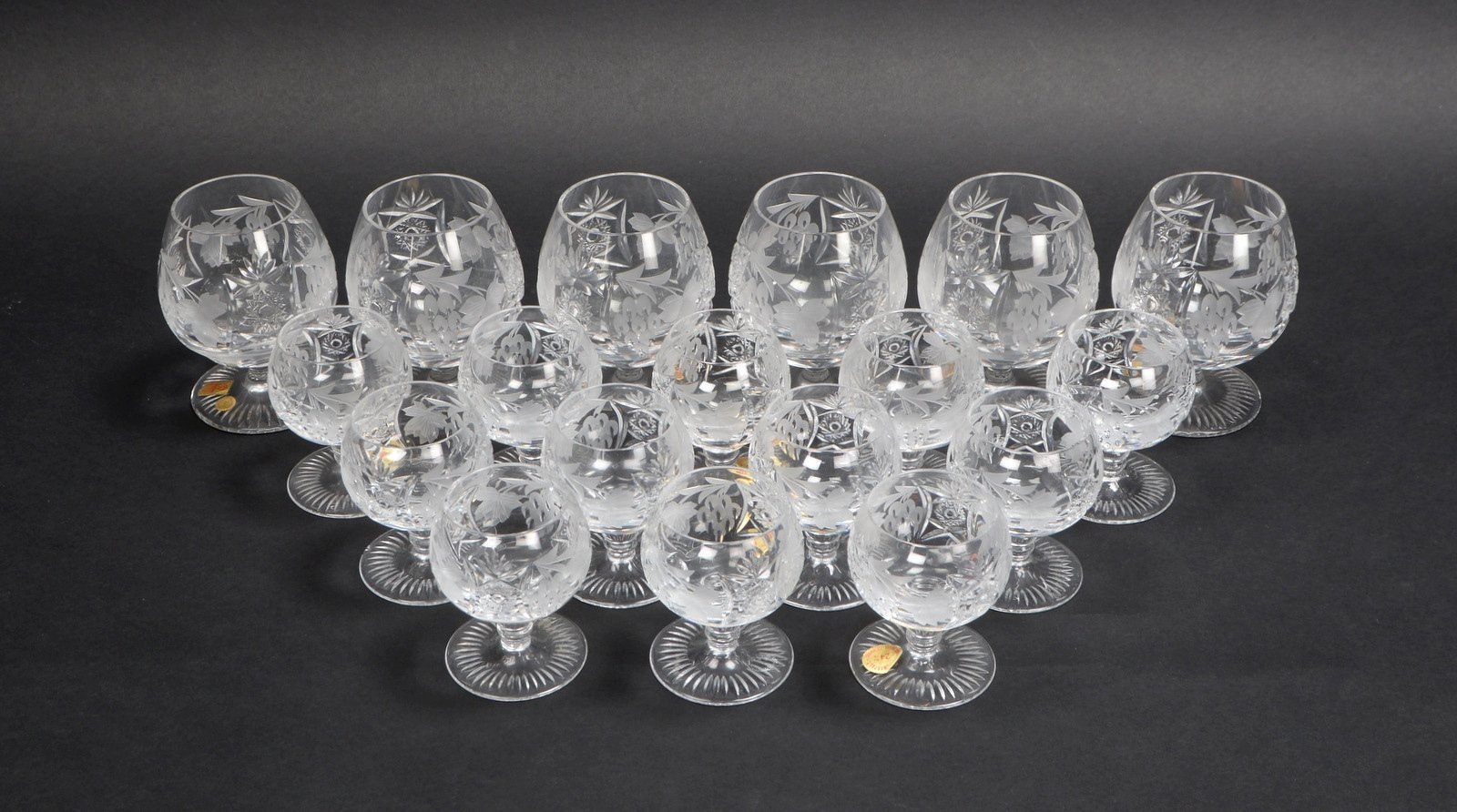 Nachtmann, Bleikristall-Gläser, 'Traube weiß', Cognacschwenker gr./kl., 18 Stück