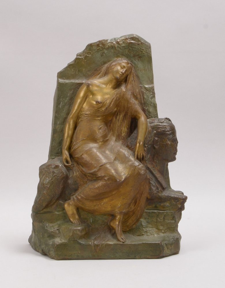 Levasseur, H.L., Bronzefigur, 'Legende des ruines', patiniert., sign./Gießerstempel