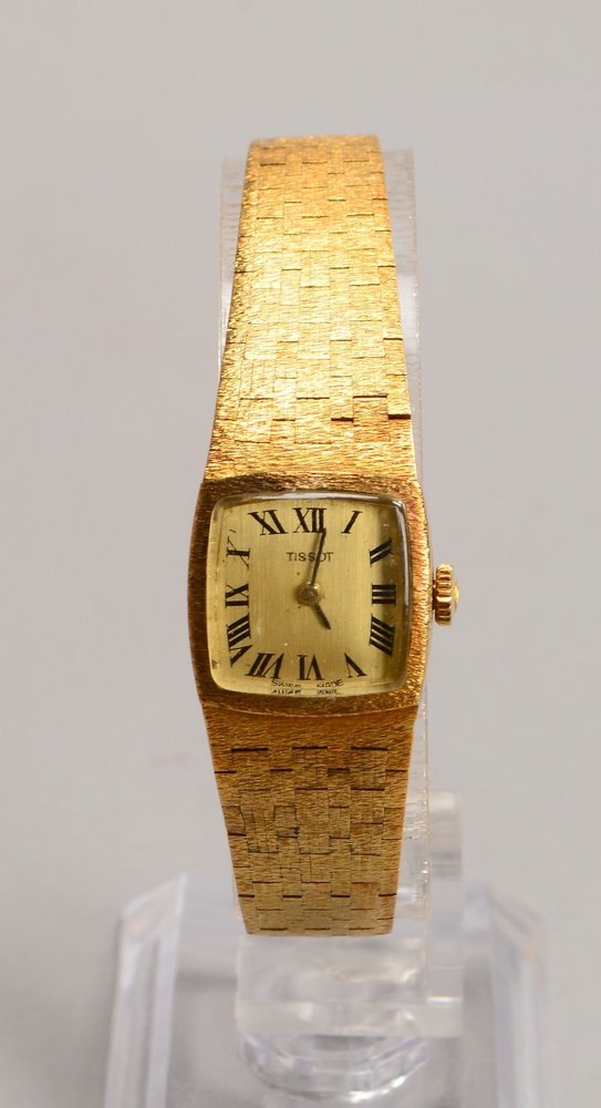 DAU Tissot, 585 GG-Gehäuse und Armband, mit Handaufzug - läuft an; Gew. 33 g