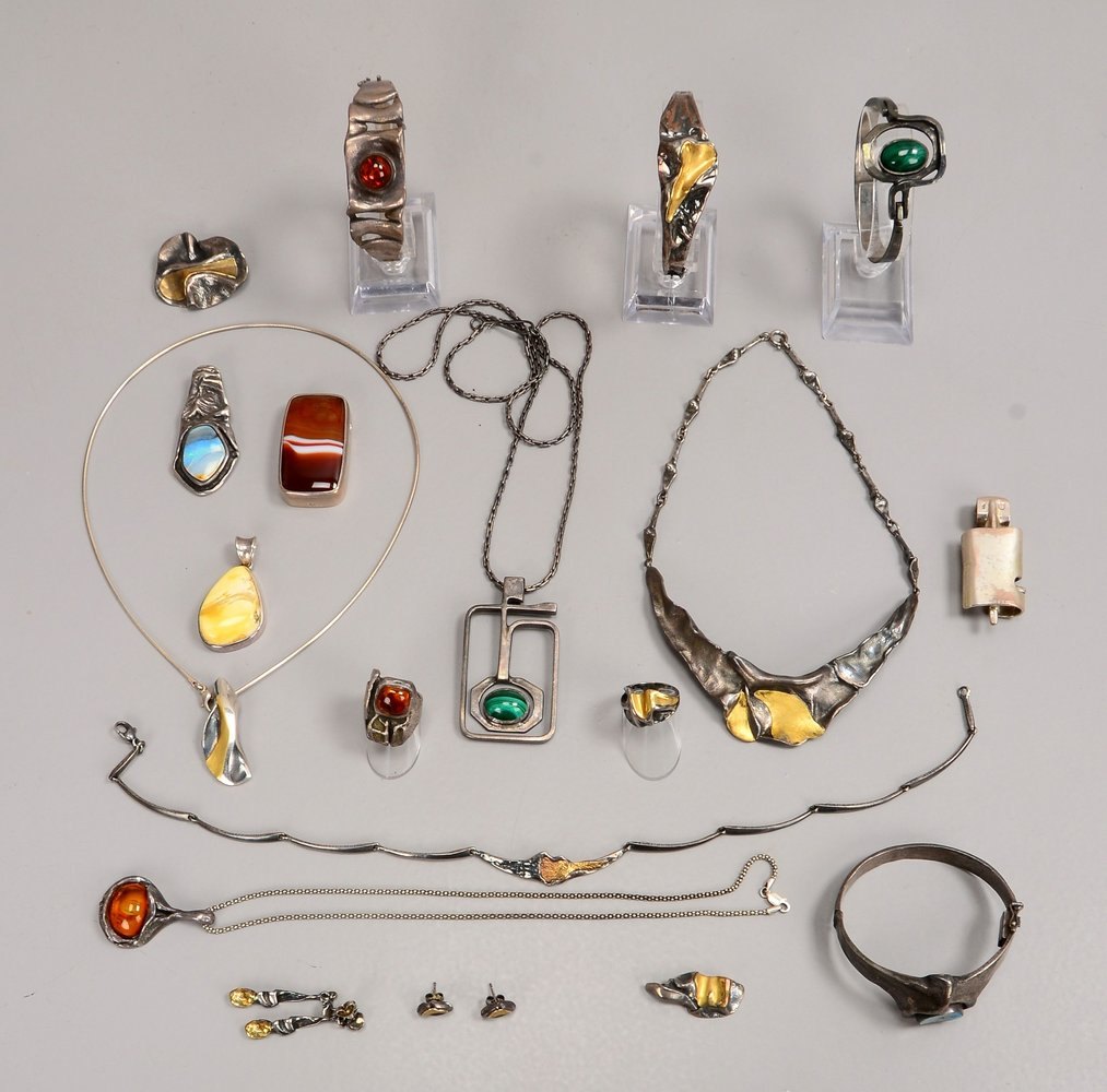 Designerschmuck-Konvolut, Silber, versch. Teile und Auführungen, 20 Stück