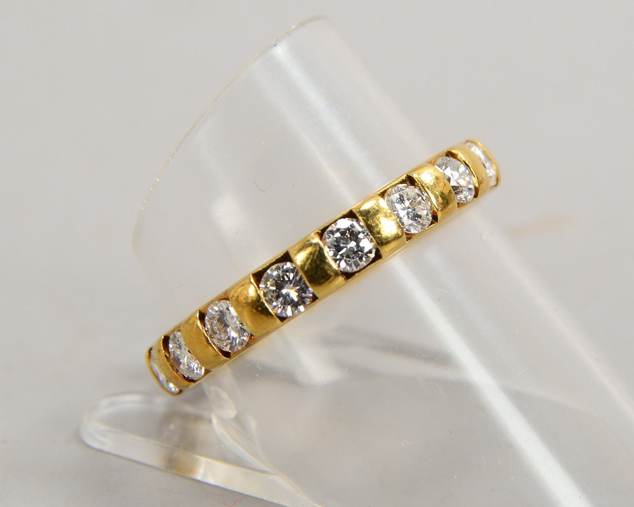 Memoryring, 585 GG (gest.), mit 17x Brill./zus. 1,36 ct, Weiß - P; RG 58, Gew. 3,60 g