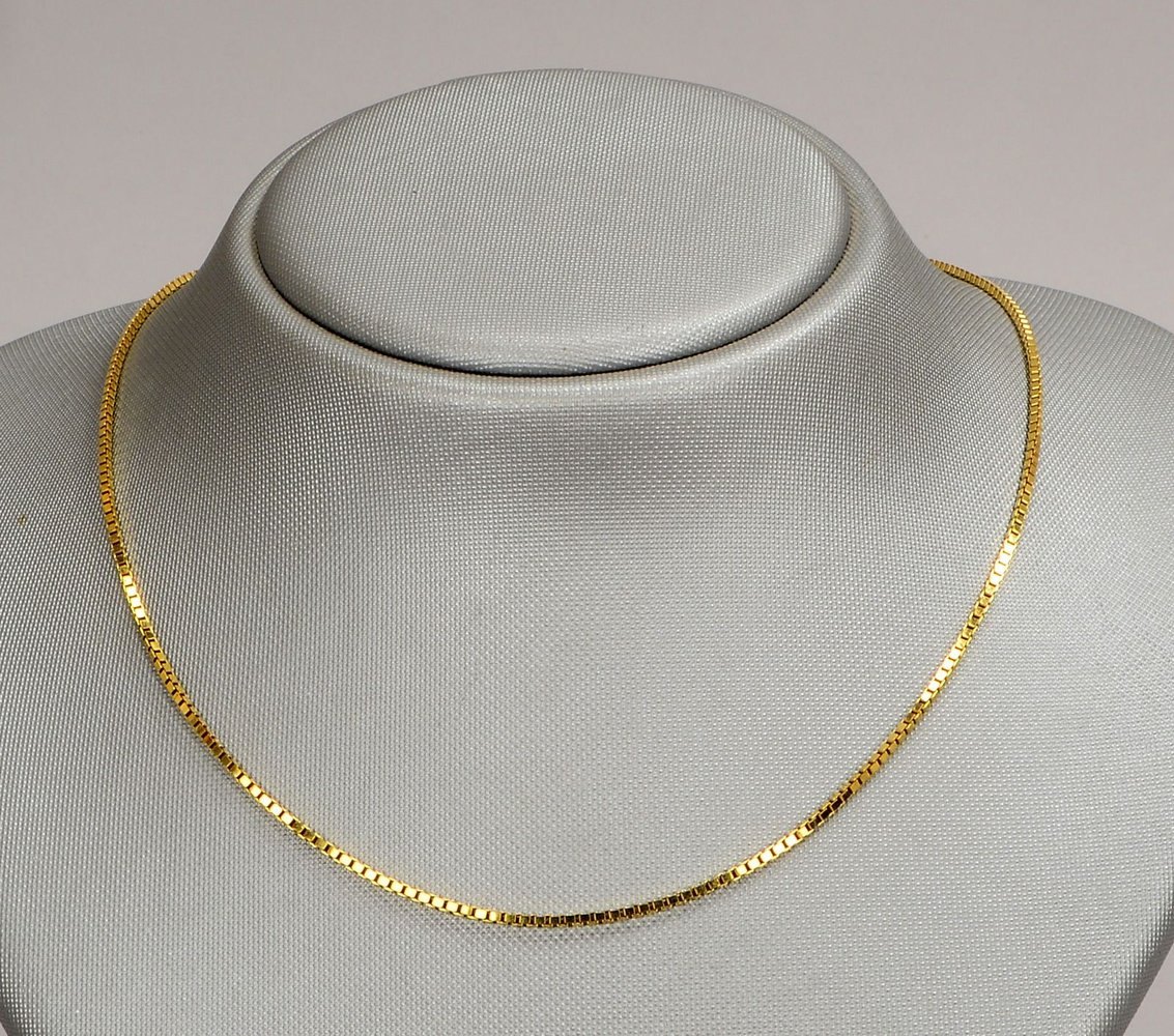 Halskette/Veneziakette, 333 GG (gest.), mit Federring-Schließe; Länge 68 cm, Gew. 7,90 g