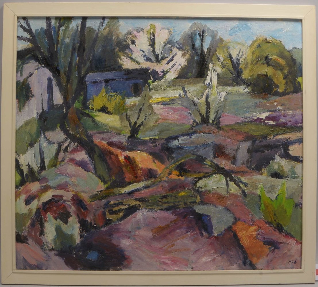 Oltmanns, Willy, 'Landschaft mit blühenden Bäumen', Öl/Hf, unten rechts signiert