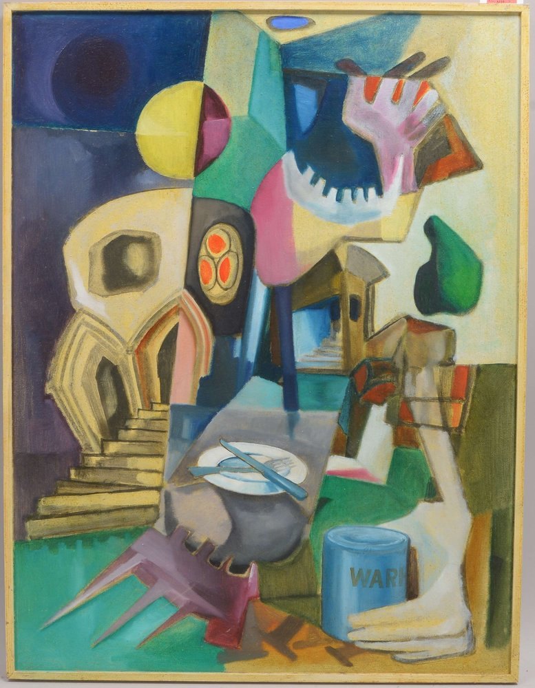Simon, Günther, 'Farbkomposition', Öl auf Holz/ger., unsign.; Bildmaße 81 x 61 cm