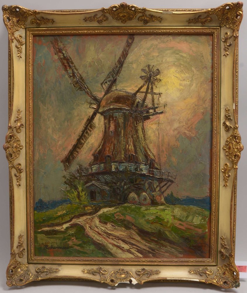 Bettermann, 'Windmühle', Öl auf Hartfaser/gerahmt, unten links signiert