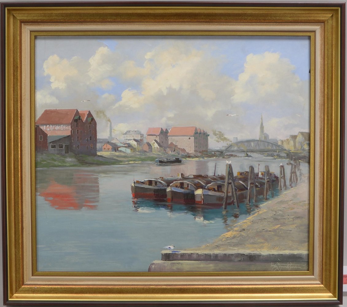 Zimmermann, Erich, 'Teerhof in Bremen', Öl/Lw, unten rechts signiert