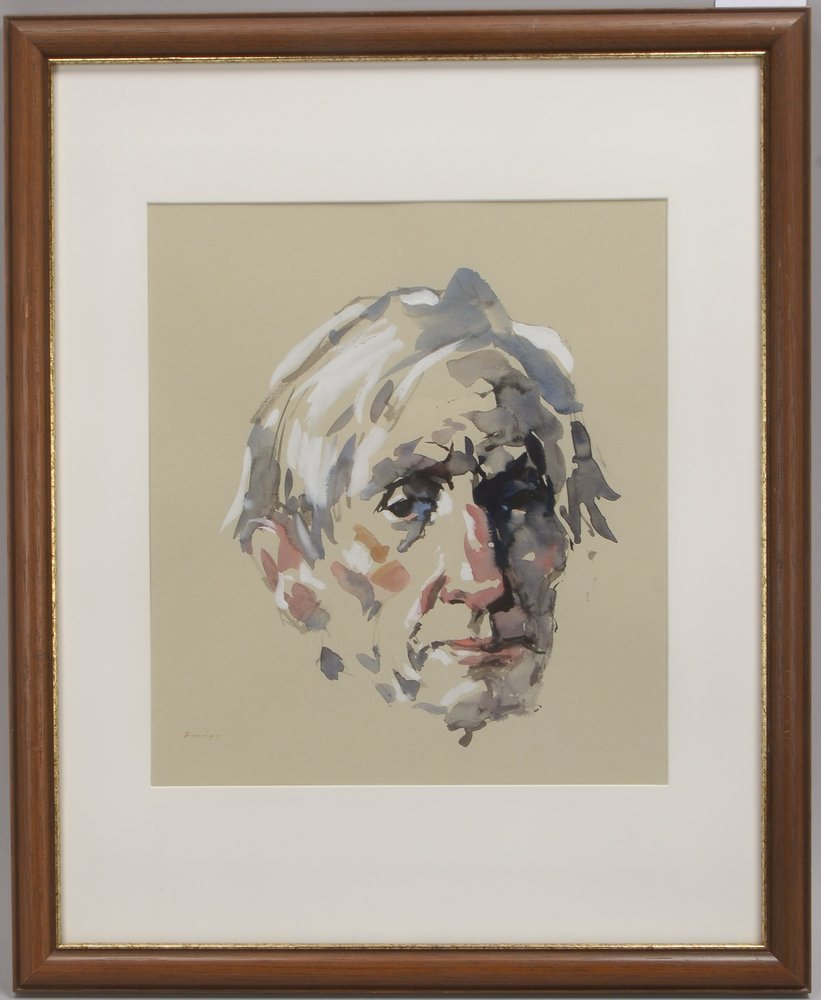 Wittler, Arrigo, 'Kopf', Aquarell, unten links signiert, unter Passepartout hinter Glas