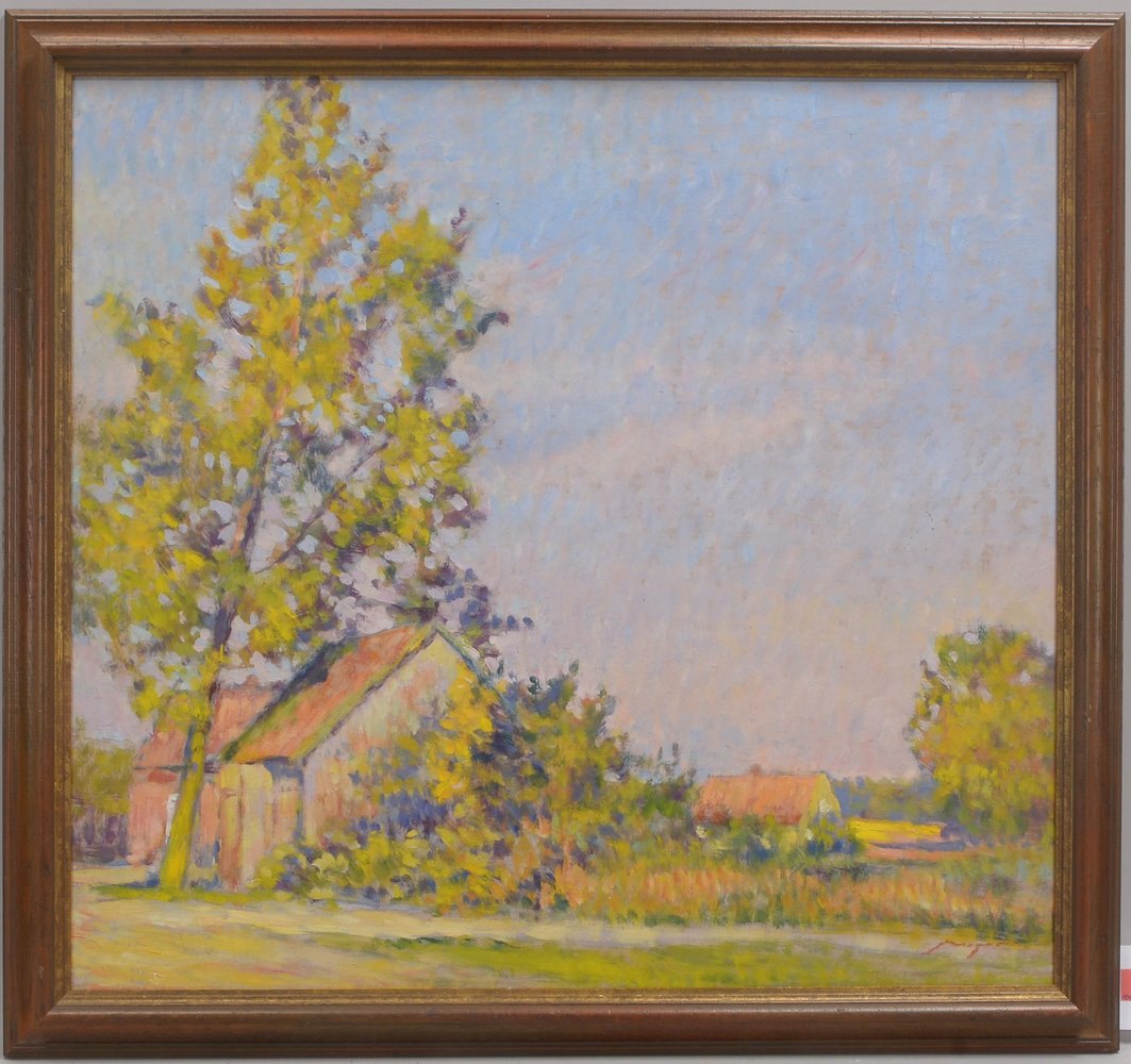 Wiegmann, Alfred, 'Bauerngehöft im Frühsommer', Öl auf Hartfaser/gerahmt