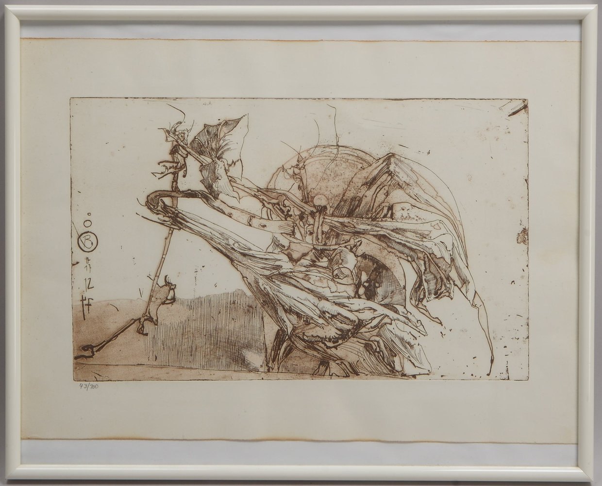 Janssen, Horst, 'Ohne Titel', Radierung, Aufl.-Nr. '43/100', unsigniert, hinter Glas gerahmt