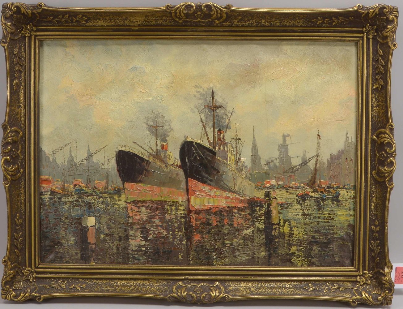 Gemälde, 'Hamburger Hafen', Öl/Lw, unten re. bez./sign.(?); Bildmaße 50 x 70 cm