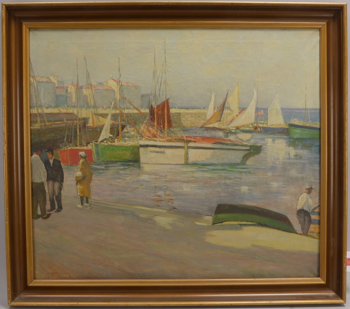 Henriksen, H.P., 'Im Hafen', Öl/Lw, unten links signiert; Bildmaße 67 x 77 cm