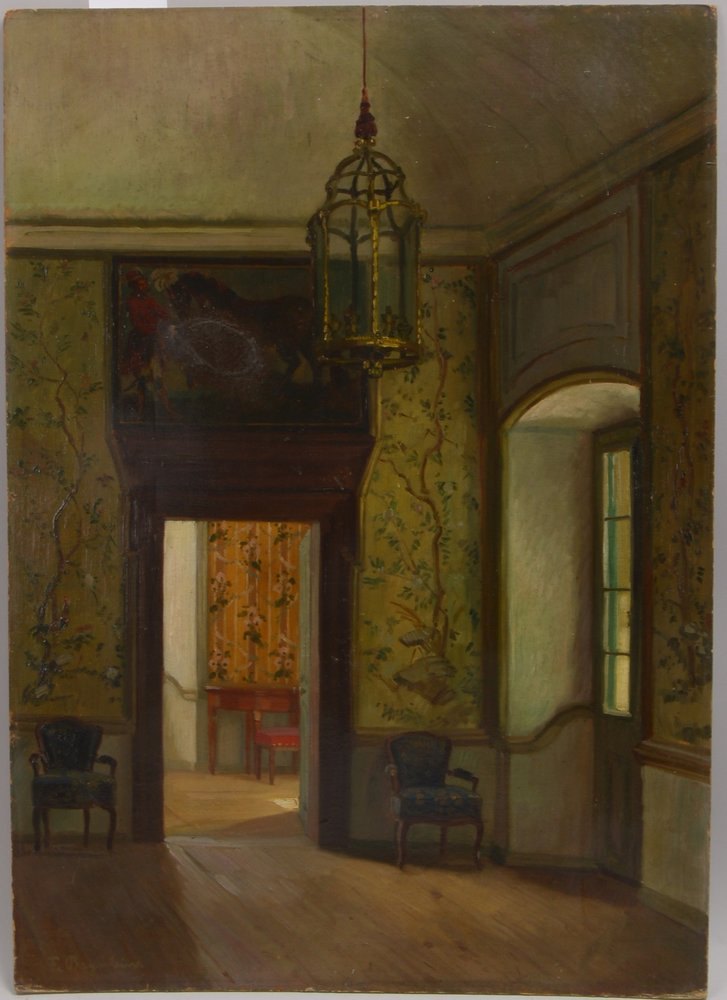 Bayerlein, Fritz, 'Im Hellerbrunner Schloss bei Salzburg', Öl/Malkarton, unten li. sign.
