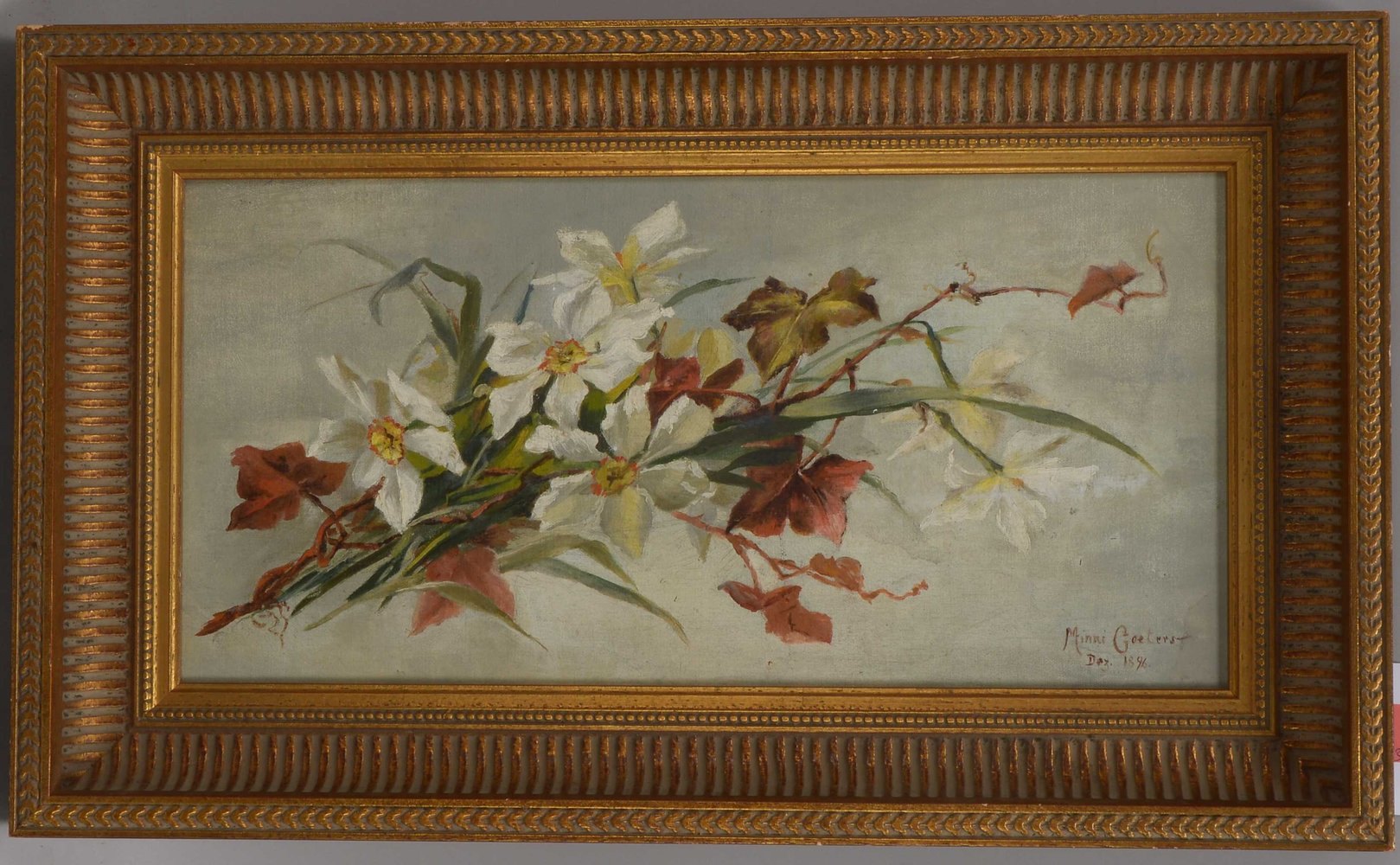 Coetero, Minni, 'Herbstblumen', Öl auf Hartfaser/gerahmt, unten re. sign. und datiert '1896'