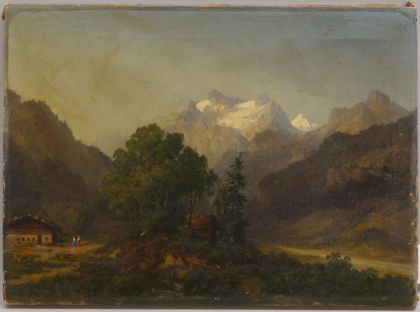 Bennekenstein, Hermann, 'Personen in Gebirgslandschaft', Öl/Lw, monogr./dat., verso ortsbez.