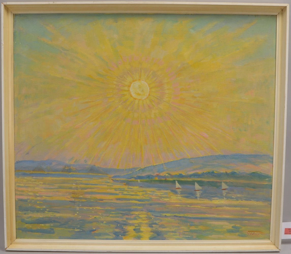 Gemälde, 'Segler bei Sonnenschein', Öl/Lw, signiert; Maße ca. 70 x 80 cm