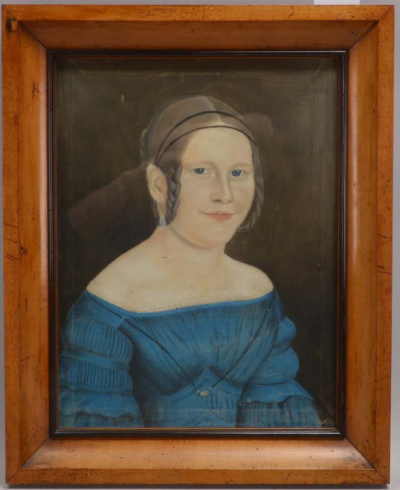 Pastell, 'Frauenportrait', (nicht eindeutig leserlich) bez., hinter Glas gerahmt - ungeöffnet!