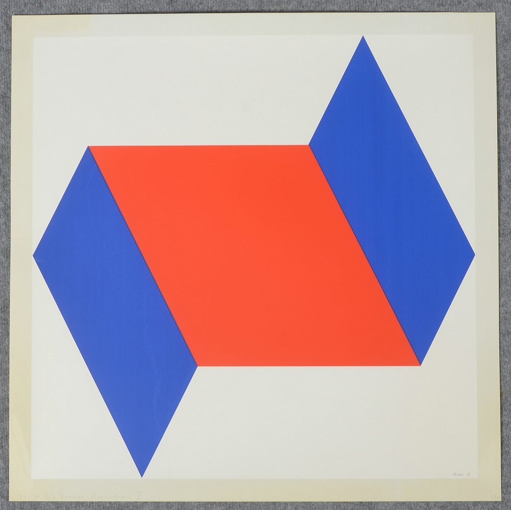 Bonies, Bob, 'Quadratraum V', Farbserigrafie/Folie, sign./dat. und betitelt