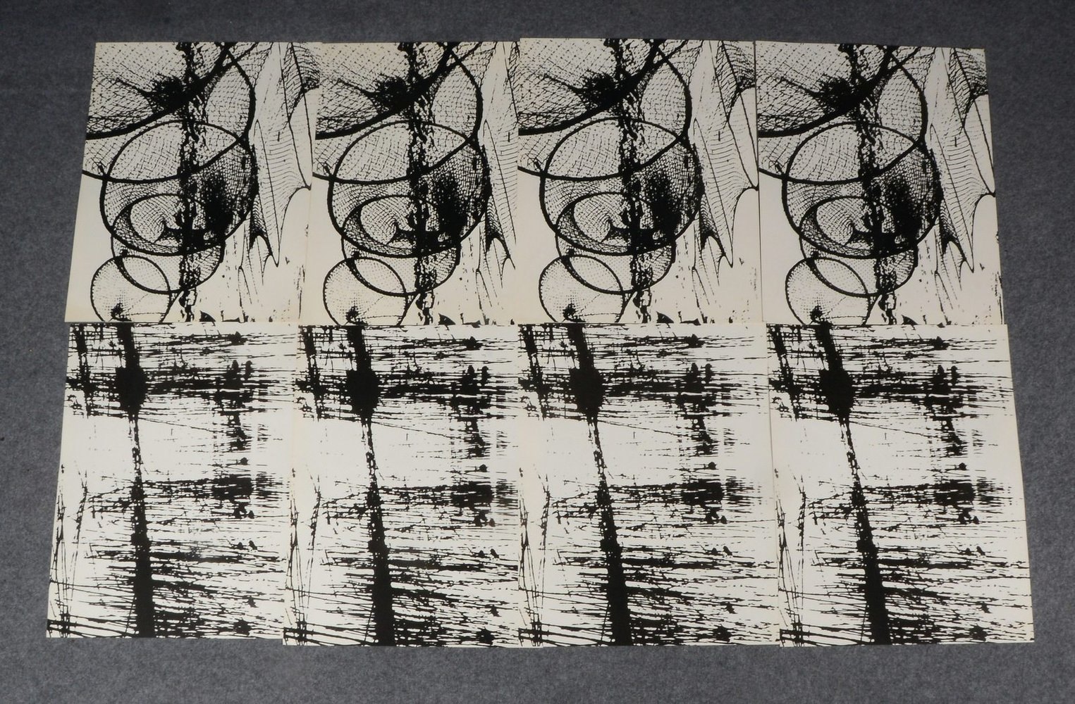 Kleines Grafikkonvolut, 4x Siebdrucke: 'Netze', jeweils unsigniert, ungerahmt