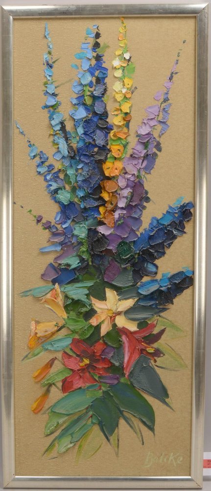 Balcke, Arwed, 'Blumenstillleben', Spachteltechnik in Öl/Lw, unten re. sign.