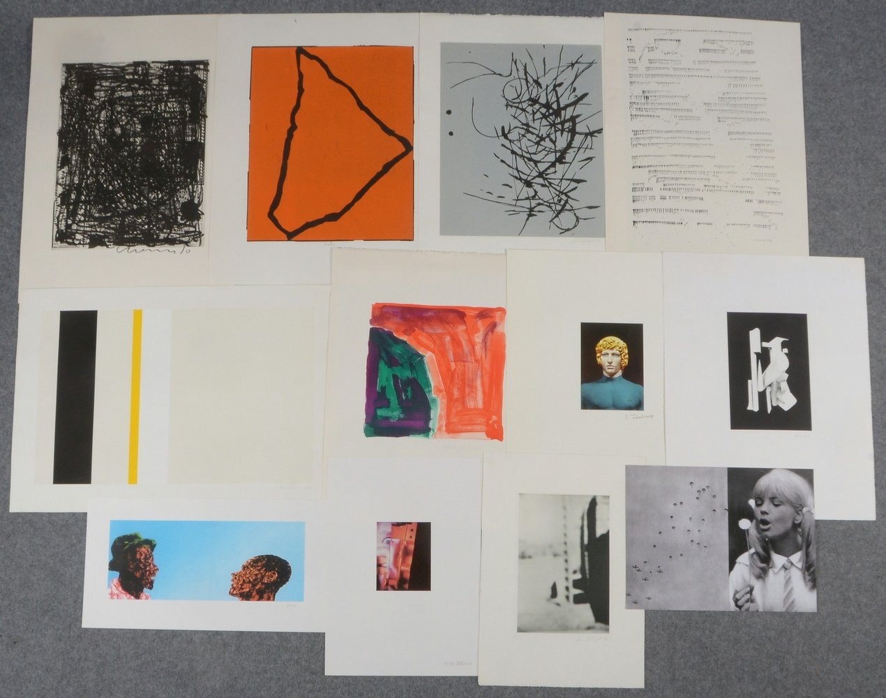 Kl. Grafiksammlung (Ed. Griffelkunst), versch. Techniken und Künstler, 12 Blätter
