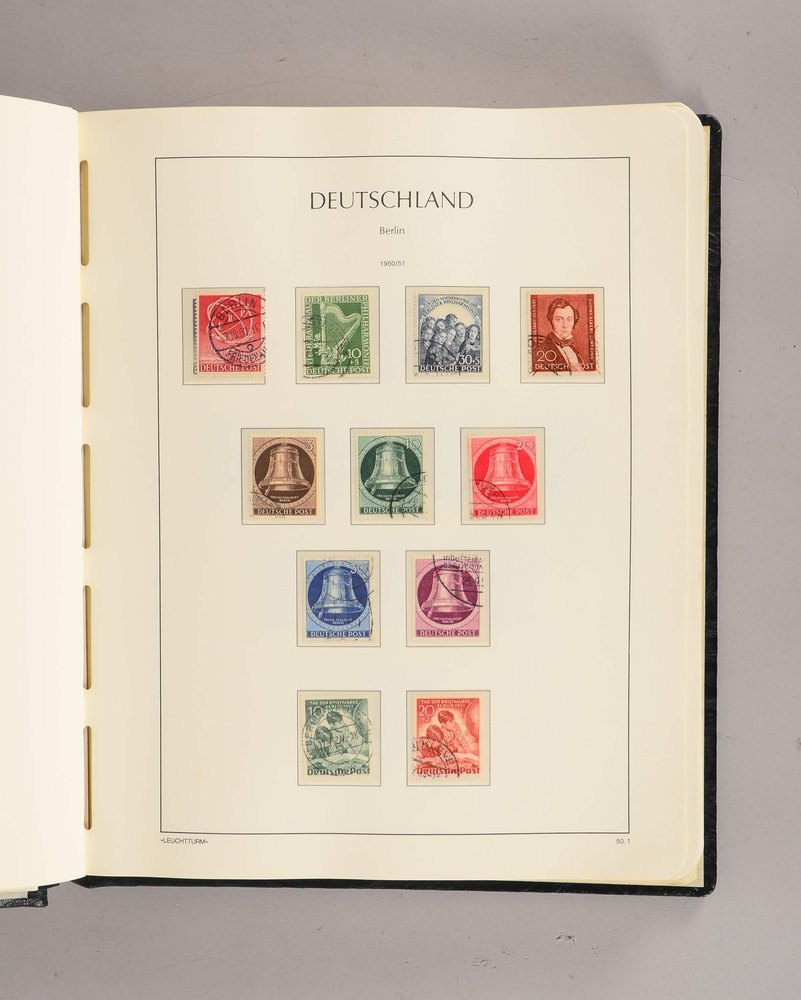 Briefmarken, 'Berlin', 1948 - 1990: gest., im Leuchtturm-Falzlos-Album (Michel ca. 4.300,-)