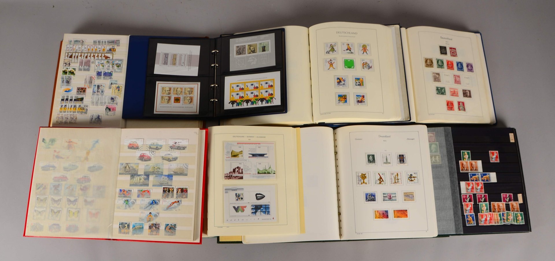 Briefmarken, 'Deutschland', in 8x Alben gesammelt - im Karton