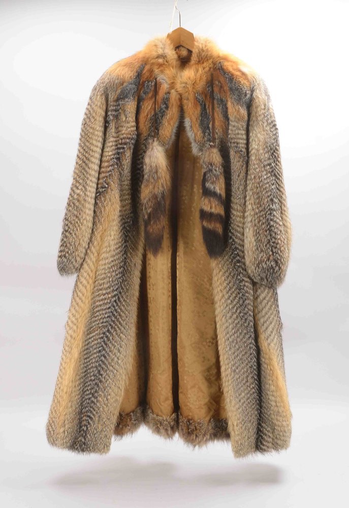 Damen-Pelzmantel, Grisfuchs, Größe ca. 40