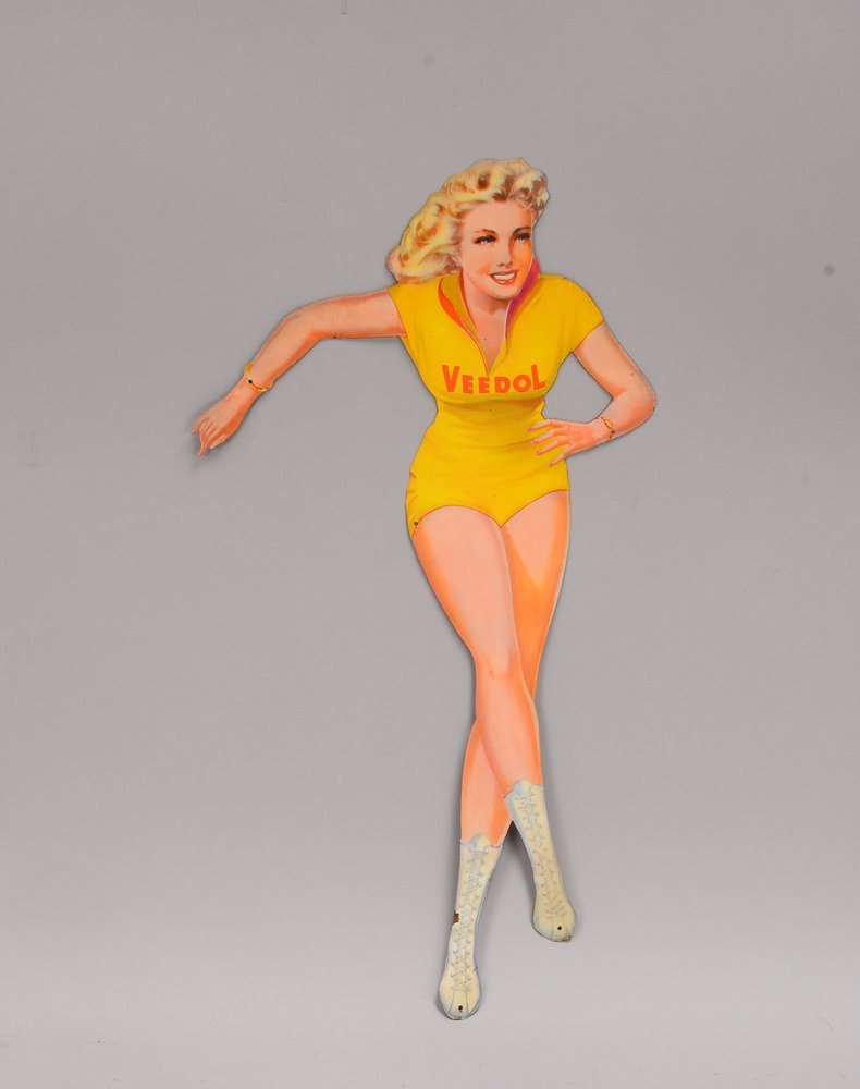 Sammler-Blechschild/Werbeschild (1950er Jahre), 'Veedol'-Motorenöl; Höhe 44 cm