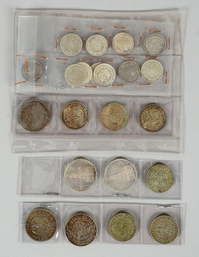 Münzsammlung ('Deutsches Reich'), 1905 - 1939, 'Mark' und 'Reichsmark', 31 Münzen